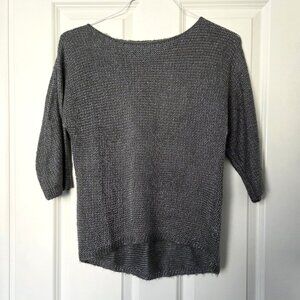 Jennifer Lopez Silver Chain Mail Pattern 3/4 Sleeve Sweater